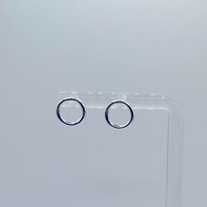 Silver circle stud earrings